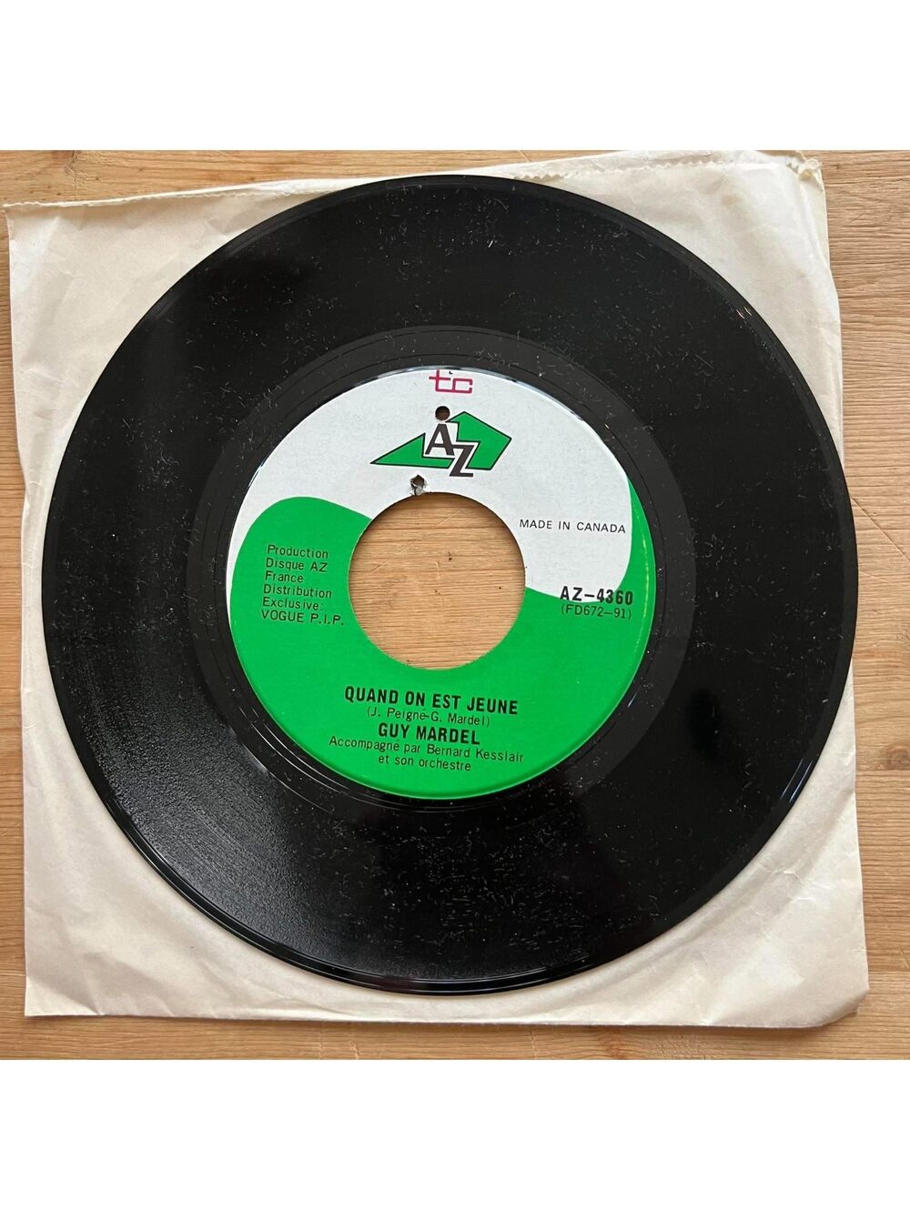 Guy Mardel - Quand on Est Jeune/C'Est Une Larme 45rpm VG+ R16
